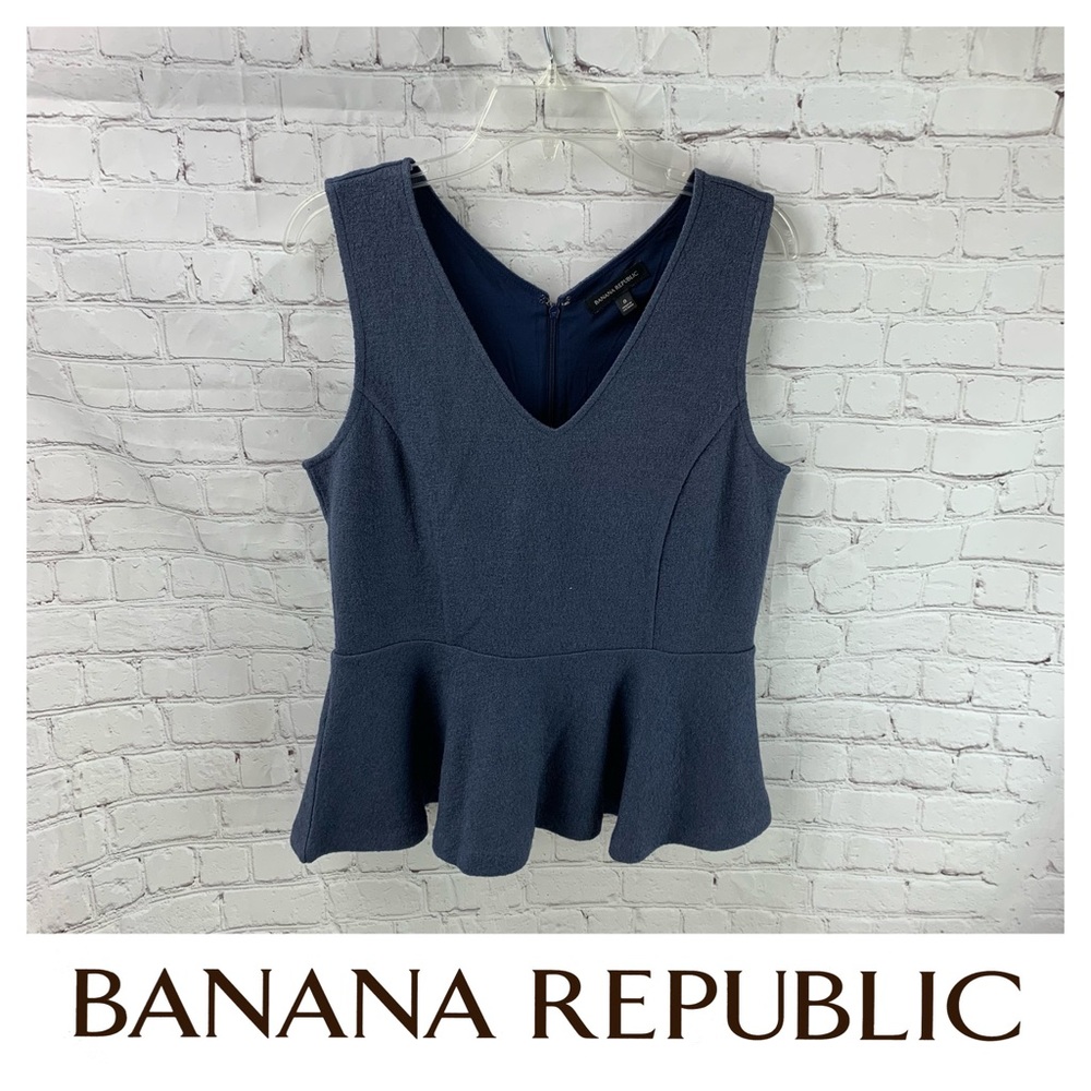 Banana Republic Sleeveless Wool Blend Peplum Top - Picture 1 of 6